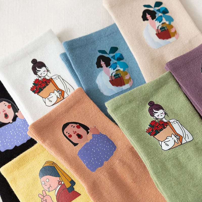 Clearance Sale Fashion Printing Woman Socks Cute Cartoon Harajuku Retro Long Socks High Quality Cotton Breathable Crew Socks 
Clearance Sale Fashion Printing Woman Socks Cute Cartoon Harajuku Retro Long Socks High Quality Cotton Breathable Crew Socks
