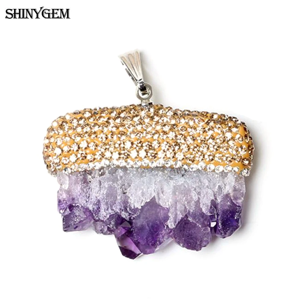 Micro Inlay Zircon Natural Amethysts Pendants DIY Jewelry Making Raw Purple Crystal Quartz Stone For Women Necklace Bracelet
Micro Inlay Zircon Natural Amethysts Pendants DIY Jewelry Making Raw Purple Crystal Quartz Stone For Women Necklace Bracelet