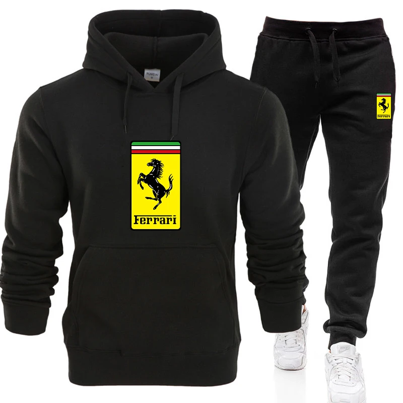 2 Pieces Sets Tracksuit Men Hooded Sweatshirt+pants Pullover Ferrari Car logo Print Hoodie Sportwear Suit Casual Men Clothes
2 Pieces Sets Tracksuit Men Hooded Sweatshirt+pants Pullover Ferrari Car logo Print Hoodie Sportwear Suit Casual Men Clothes