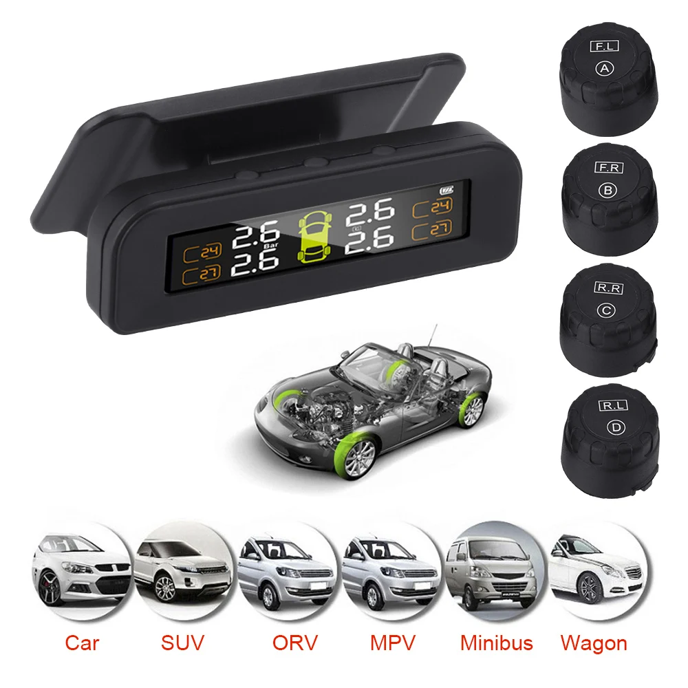 Car Tire Pressure Alarm Monitor System Tyre Pressure Temperature Warning Solar Power TPMS Auto Security Alarm Systems
Car Tire Pressure Alarm Monitor System Tyre Pressure Temperature Warning Solar Power TPMS Auto Security Alarm Systems