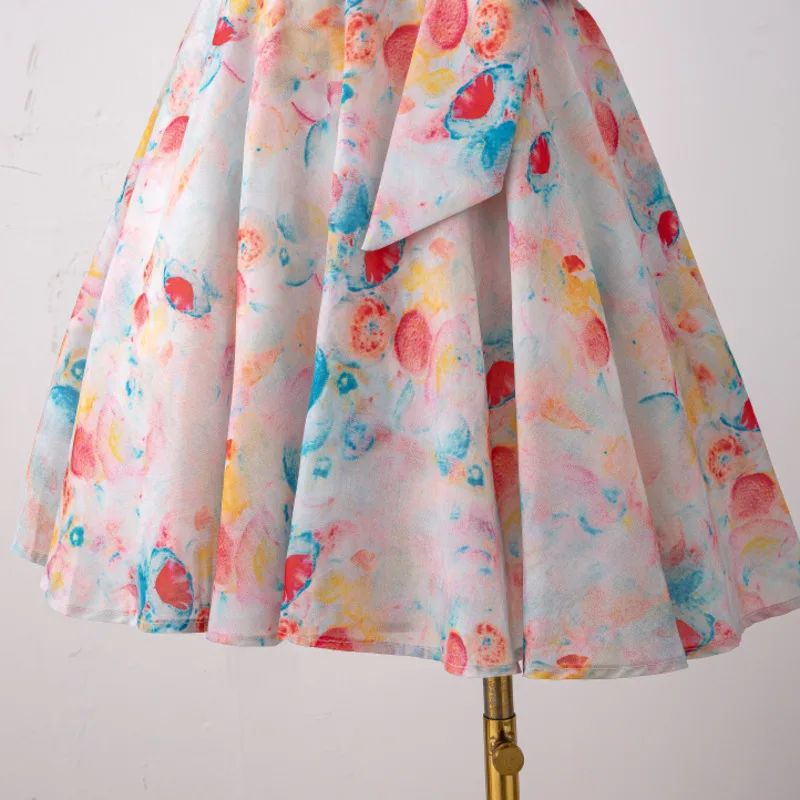 DEAT Women Color Printing Bow Bandage Folds Dress New Square Neck Short Puff Sleeve Slim Fit Fashion Tide Summer 2021 7E3785
DEAT Women Color Printing Bow Bandage Folds Dress New Square Neck Short Puff Sleeve Slim Fit Fashion Tide Summer 2021 7E3785