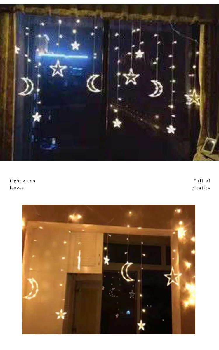 Christmas lights led 3.5m Curtain light garland star moon decor for home 220V Fairy Lights Outdoor/Indoor Festival String Light
Christmas lights led 3.5m Curtain light garland star moon decor for home 220V Fairy Lights Outdoor/Indoor Festival String Light
