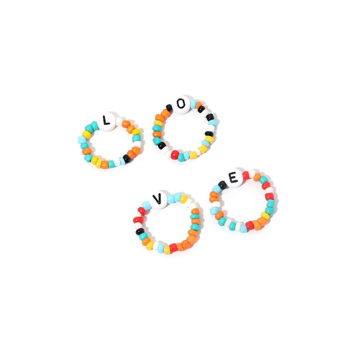 Moloye Simple Color Rice Bead LOVE Ring Bracelet 2021 New Ring Sweet and Romantic Letter 4-Piece Rings Banquet Women's Jewelry
Moloye Simple Color Rice Bead LOVE Ring Bracelet 2021 New Ring Sweet and Romantic Letter 4-Piece Rings Banquet Women's Jewelry