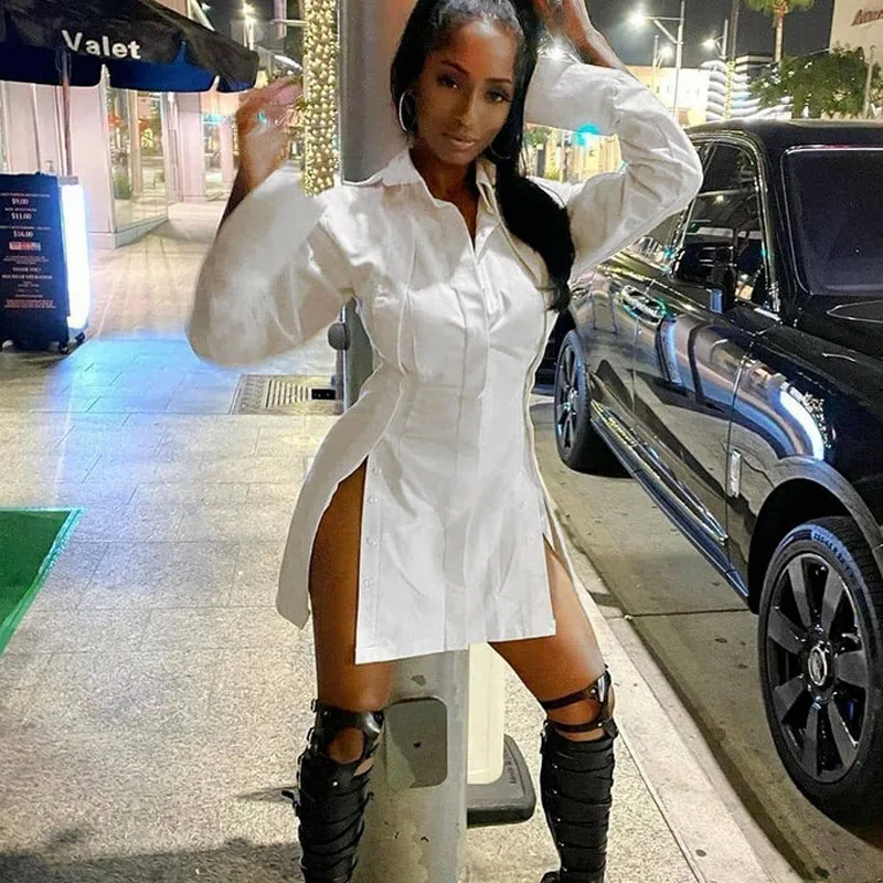 Split Women's Dress Autumn Long Sleeve Button Dresses for Women 2021 Solid A-line Turn-down Collar Mini Shirt Dress Woman Robe
Split Women's Dress Autumn Long Sleeve Button Dresses for Women 2021 Solid A-line Turn-down Collar Mini Shirt Dress Woman Robe
