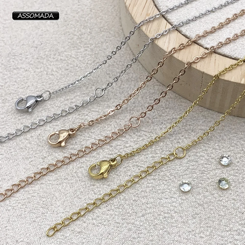 Stainless Steel Chains 5pcs/lot Color Gold Chain Necklace For Women Pendants Handmade Jewelry Gifts DIY Accessories ASSOMAMDA
Stainless Steel Chains 5pcs/lot Color Gold Chain Necklace For Women Pendants Handmade Jewelry Gifts DIY Accessories ASSOMAMDA