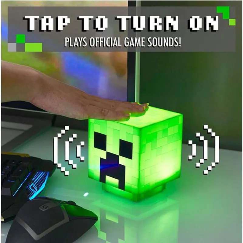 Светодиодный светильник модель Minecraft Creeper мультяшный декоративный ночсветильник