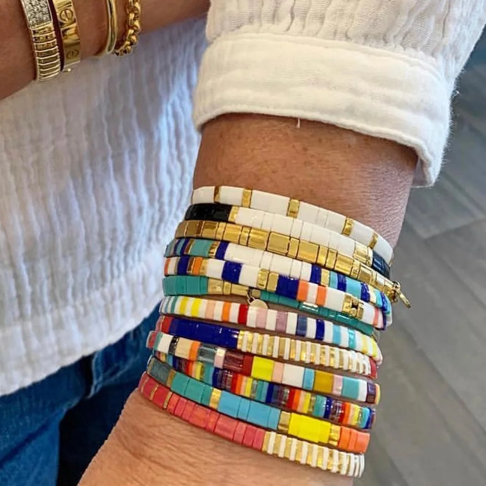 Go2boho женские браслеты MIYUKI Tila браслет подарок лето Радуга ювелирные изделия Pulseira
