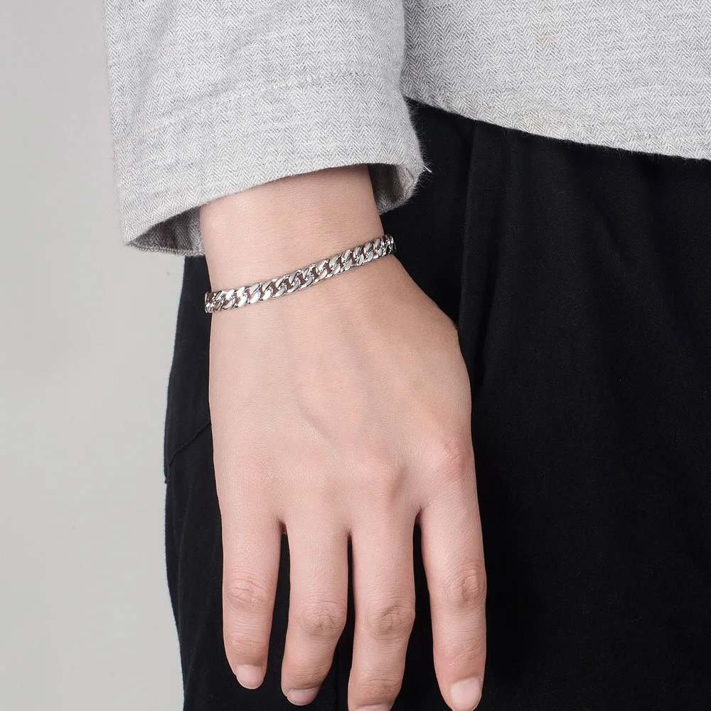 Classic Men's 925 Sterling Silver Bracelet 6.5MM Cuban Chain 100% Original Silver Bracelet Hip-Hop Rock Fine Jewelry Gift Jias
Classic Men's 925 Sterling Silver Bracelet 6.5MM Cuban Chain 100% Original Silver Bracelet Hip-Hop Rock Fine Jewelry Gift Jias