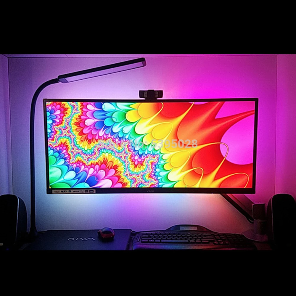 Computer Desktop PC Screen Background Lighting With WS2812B LED Strip 5050 RGB Dream Color LightBox Kit 1M 2M 3M 4M 5M DC5V
Computer Desktop PC Screen Background Lighting With WS2812B LED Strip 5050 RGB Dream Color LightBox Kit 1M 2M 3M 4M 5M DC5V