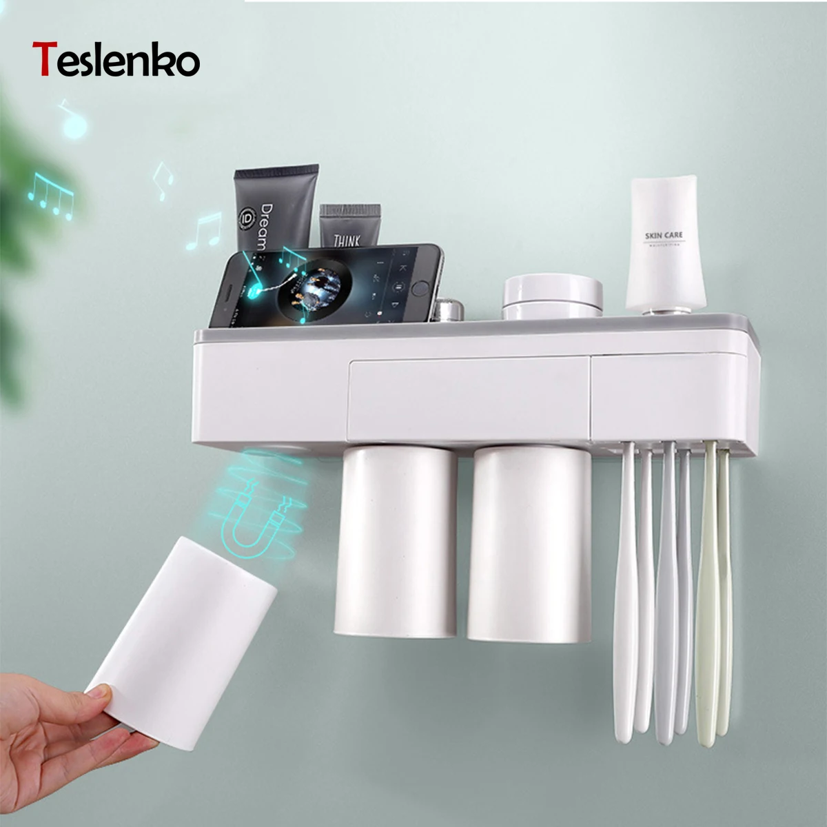 Toothbrush Holder Magnetic Adsorption Inverted with Cup Wall Mount Makeup Toothpaste Bathroom Storage Bathroom Accessories Set
Toothbrush Holder Magnetic Adsorption Inverted with Cup Wall Mount Makeup Toothpaste Bathroom Storage Bathroom Accessories Set