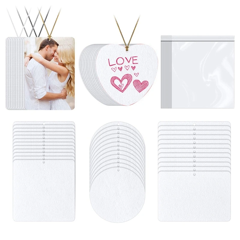 New 60 Pcs Sublimation Air Freshener Blanks Car Scented Hanging Sheets Felt White Fragrant Sheets with 30m Rope for Home Auto
New 60 Pcs Sublimation Air Freshener Blanks Car Scented Hanging Sheets Felt White Fragrant Sheets with 30m Rope for Home Auto
