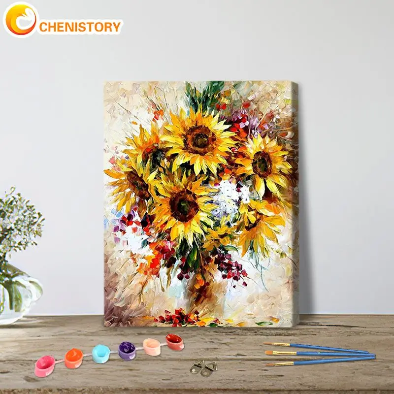 CHENISTORY 40x50cm DIY Oil Painting By Numbers Flowers In Vase Handpainted Kits Drawing Canvas Sunflower Home Decoration Gift
CHENISTORY 40x50cm DIY Oil Painting By Numbers Flowers In Vase Handpainted Kits Drawing Canvas Sunflower Home Decoration Gift