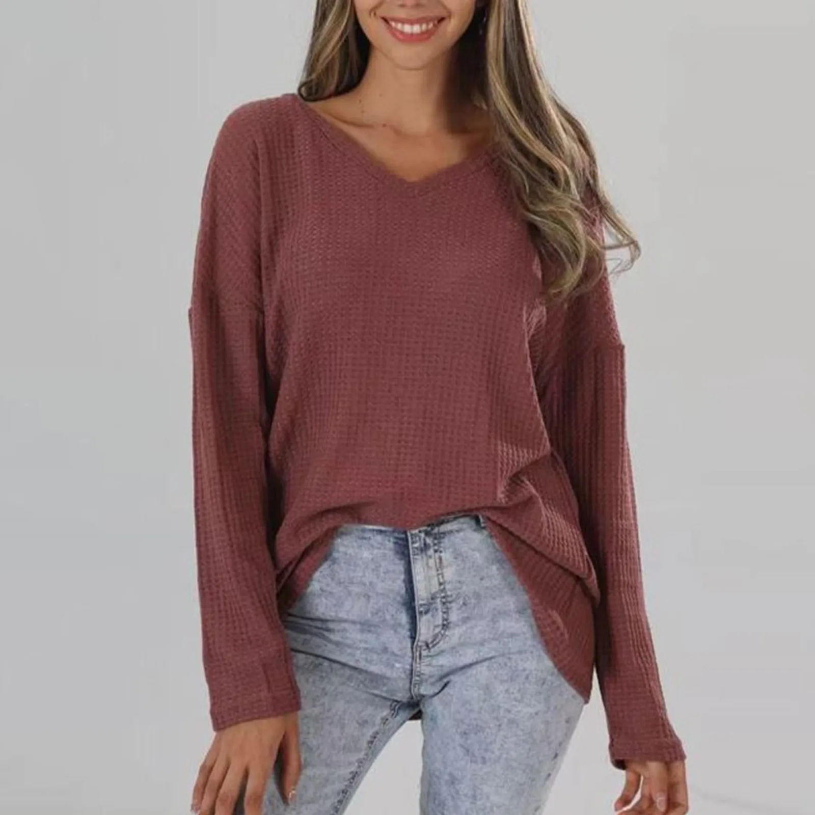 Women Knitted Tshirt Sweater Long Sleeve V-neck Solid Color Loose Autumn Casual Knitting Tee Top Female Streetwear ropa mujer
Women Knitted Tshirt Sweater Long Sleeve V-neck Solid Color Loose Autumn Casual Knitting Tee Top Female Streetwear ropa mujer