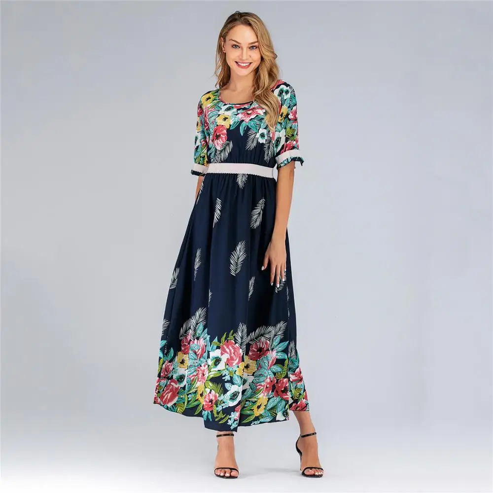 Casual Women Summer Dress O Neck Short Sleeve Plus Size 5XL Long Maxi Beach Dress Printed vestido longo robe longue femme ete
Casual Women Summer Dress O Neck Short Sleeve Plus Size 5XL Long Maxi Beach Dress Printed vestido longo robe longue femme ete