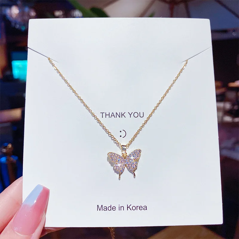 New Butterfly Choker Necklace Female Light Luxury Zircon Pendant Versatile Fashion Titanium Steel Collarbone Chain Jewelry Gift
New Butterfly Choker Necklace Female Light Luxury Zircon Pendant Versatile Fashion Titanium Steel Collarbone Chain Jewelry Gift