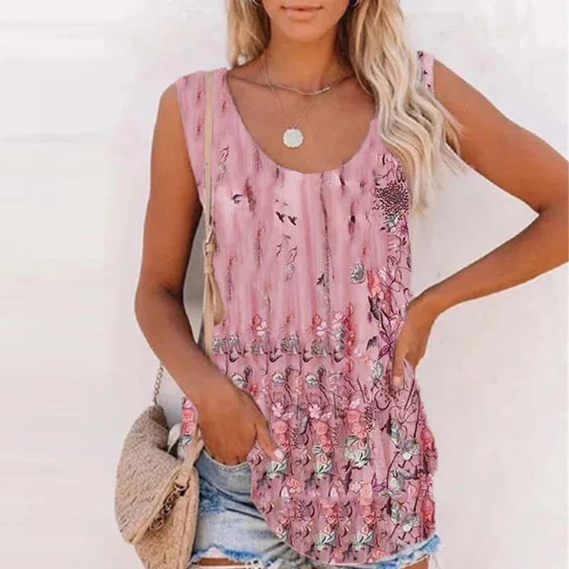 Women Sexy Sleeveless Tank Top Blouses Casual O Neck Floral Printed Shirts Summer Loose Plus Size Vintage Pullover Blusa Mujer
Women Sexy Sleeveless Tank Top Blouses Casual O Neck Floral Printed Shirts Summer Loose Plus Size Vintage Pullover Blusa Mujer