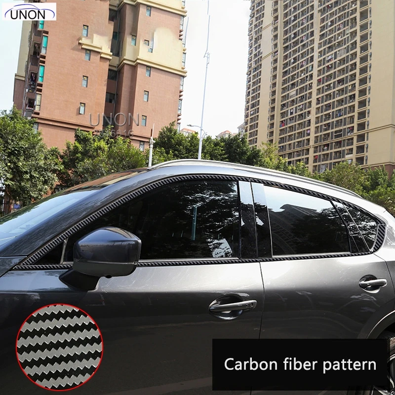 Для Mazda CX-5 CX5 2017-2020 украшение на окно черное углеродное волокно нержавеющая сталь