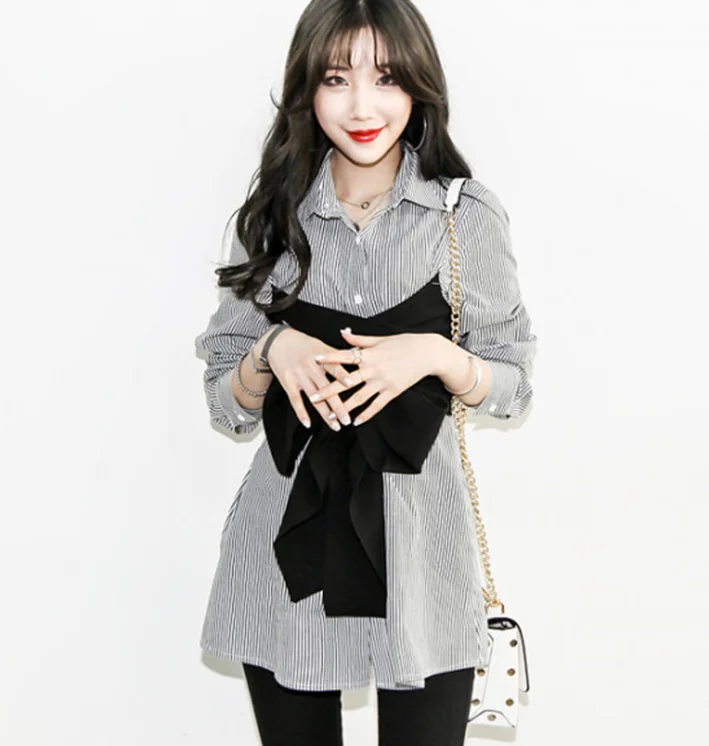 2021 Spring Korean Fashion Womens tops and blouses Bowknot lace-up Female Tops Fake two-piece White shirt roupas feminina
2021 Spring Korean Fashion Womens tops and blouses Bowknot lace-up Female Tops Fake two-piece White shirt roupas feminina