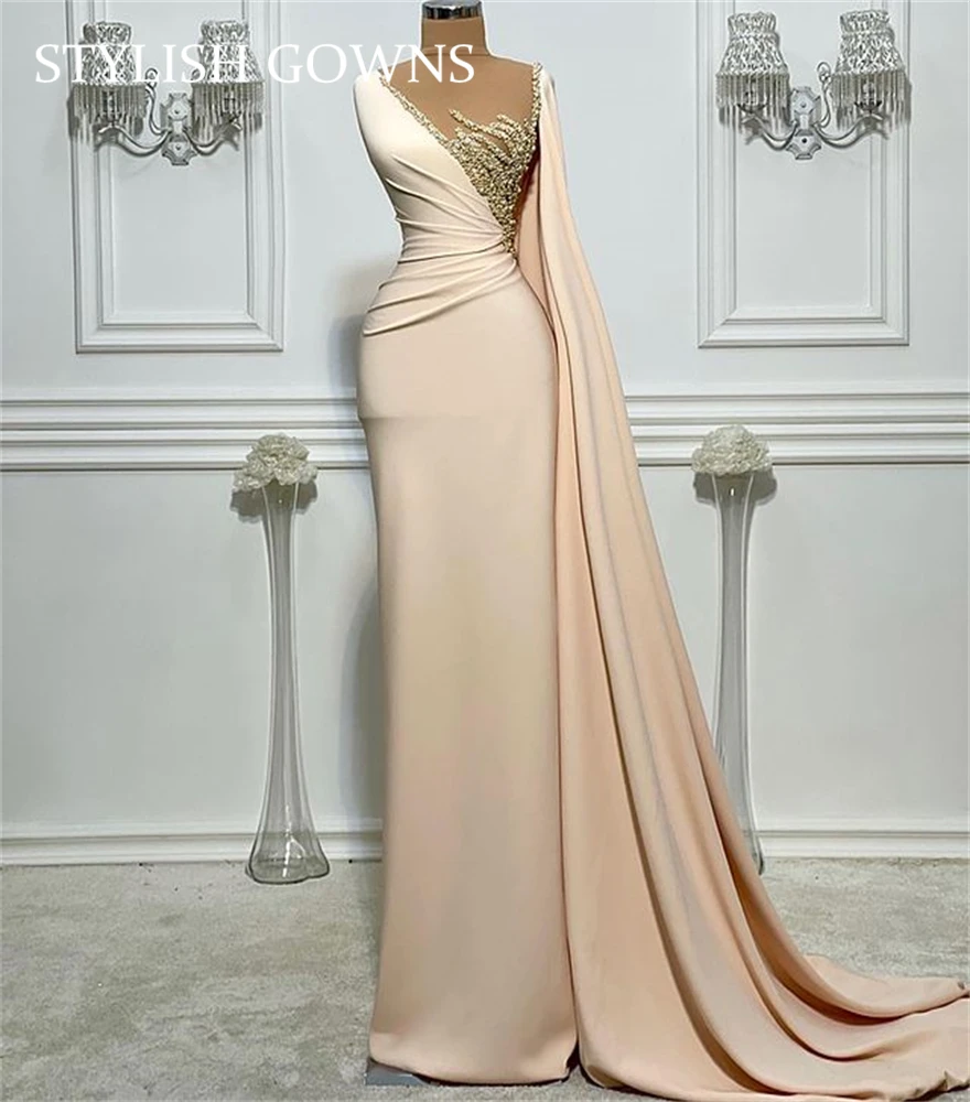 Charming Mermaid Evening Dresses With A Cape Beaded Pearls Formal Dress For Women Party Gowns Robe De Fiesta
Charming Mermaid Evening Dresses With A Cape Beaded Pearls Formal Dress For Women Party Gowns Robe De Fiesta