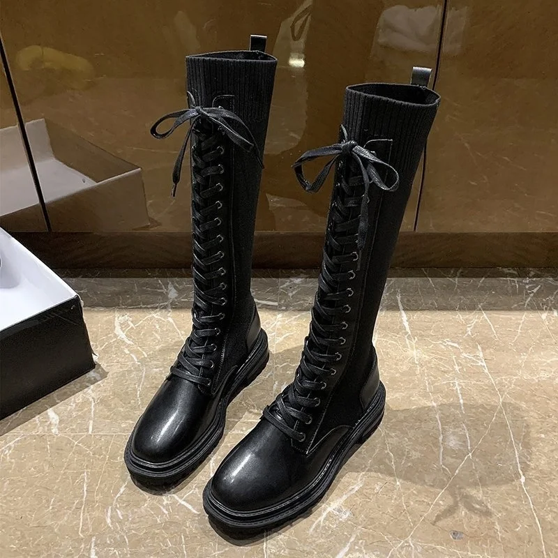 Женские сапоги до колена, сапоги-трубки на шнуровке, новинка 2021, женские трендовые рыцарские сапоги-трубки средней длины
Женские сапоги до колена, сапоги-трубки на шнуровке, новинка 2021, женские трендовые рыцарские сапоги-трубки средней длины