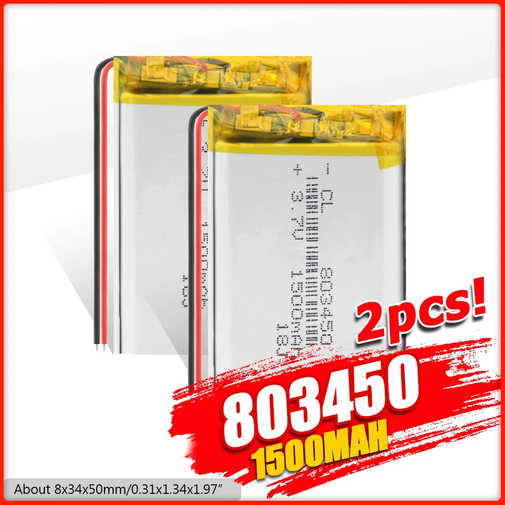 YCDC 3.7V 803450 1500mAh Li-Po Rechargeable Batteries For GPS PDA Camera PSP Toys Remote Lithium Polymer Battery Replacement
YCDC 3.7V 803450 1500mAh Li-Po Rechargeable Batteries For GPS PDA Camera PSP Toys Remote Lithium Polymer Battery Replacement