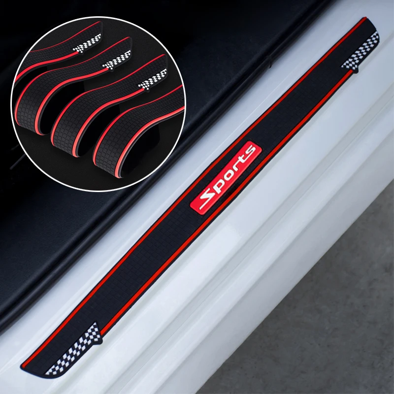 4PCS Universal Car Door Sill Protector Black Rubber Strips Anti Kick Stickers Auto Threshold Protection Scuff Anti Scratch Strip
4PCS Universal Car Door Sill Protector Black Rubber Strips Anti Kick Stickers Auto Threshold Protection Scuff Anti Scratch Strip