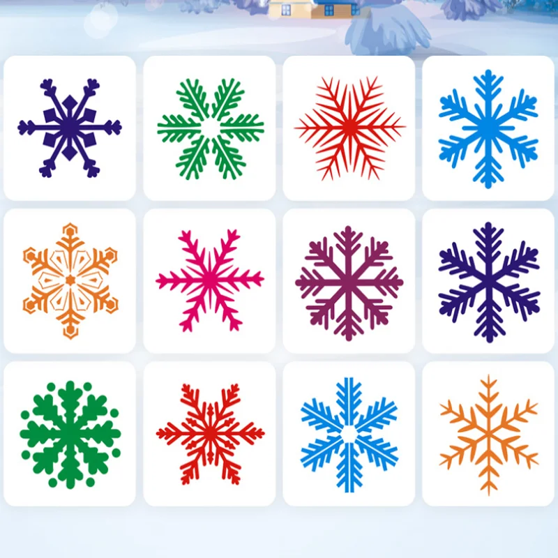 

Christmas Snowflake Hollow Painting Template Hand-painted Inkjet DIY Scrapbook Stamp Coloring Embossing Stencil Decor Reusable