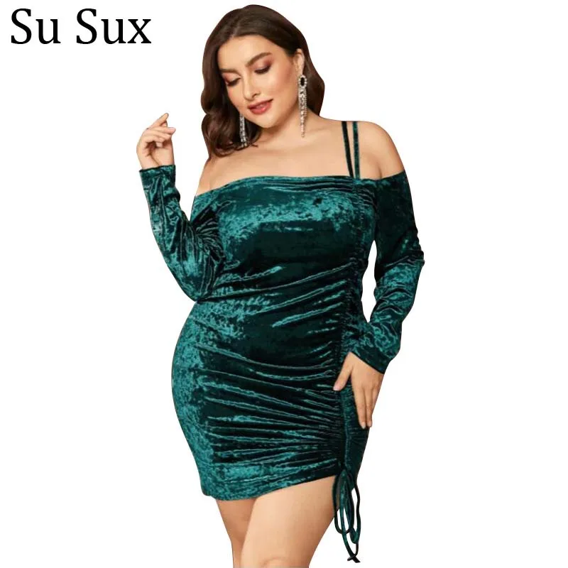 Plus Size Dresses For Women 4XL Velvet Slash Neck Long Sleeve Bodycon Solid Midi Party Dress Outfits Vestidos Nightclub
Plus Size Dresses For Women 4XL Velvet Slash Neck Long Sleeve Bodycon Solid Midi Party Dress Outfits Vestidos Nightclub