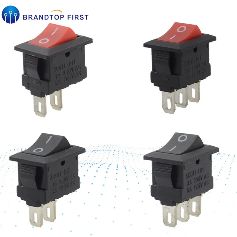 10*15 мм клавишный переключатель черный 2Pin/3Pin 3 файл Seesaw 3A250V выключатель питания |