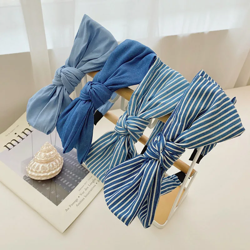 Oaoleer Blue Denim Women Headbands Fashion Striped Print Big Hair Bows Bands For Women Girls Elegant Women Hair Accessories
Oaoleer Blue Denim Women Headbands Fashion Striped Print Big Hair Bows Bands For Women Girls Elegant Women Hair Accessories