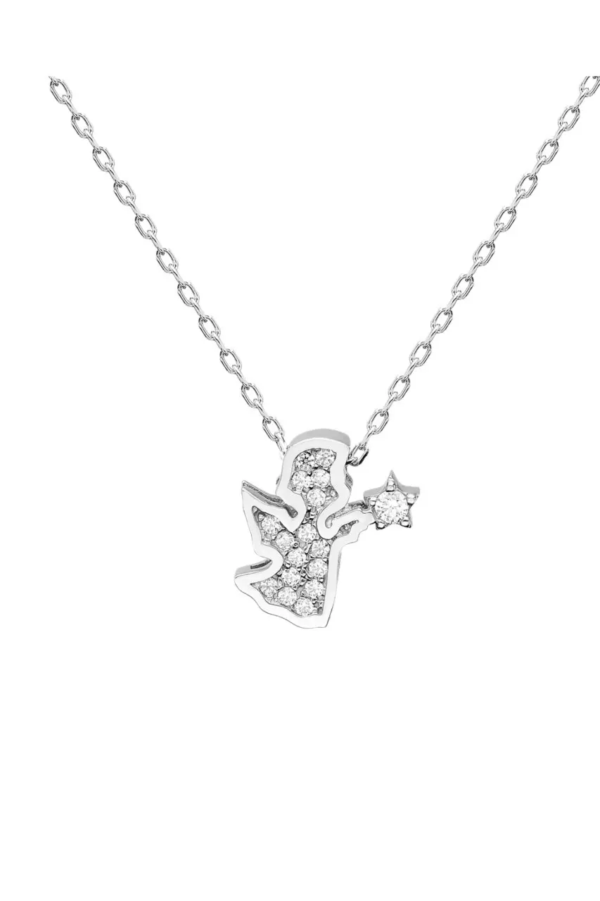 

Certified Swarovski Cubic Zirconia Angel Of Love 925 Silver Necklace