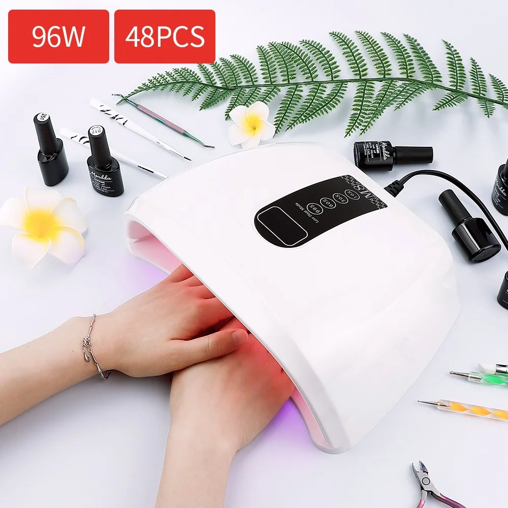 96W 48LED Lights Nail Dryer Red Light Fast Drying LED Nail Lamp Tow Hand Big Lamp Gel Polish Dryer Timer Smart Nail Art Toolsnew
96W 48LED Lights Nail Dryer Red Light Fast Drying LED Nail Lamp Tow Hand Big Lamp Gel Polish Dryer Timer Smart Nail Art Toolsnew
