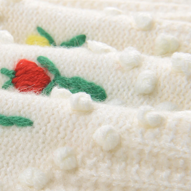 Vintage Flowers Embroidery Knitted Sweater Pullovers Women O-Neck Autumn Fur Pompon Patchwork Jumper Ladies Winter Pull Femme 
Vintage Flowers Embroidery Knitted Sweater Pullovers Women O-Neck Autumn Fur Pompon Patchwork Jumper Ladies Winter Pull Femme