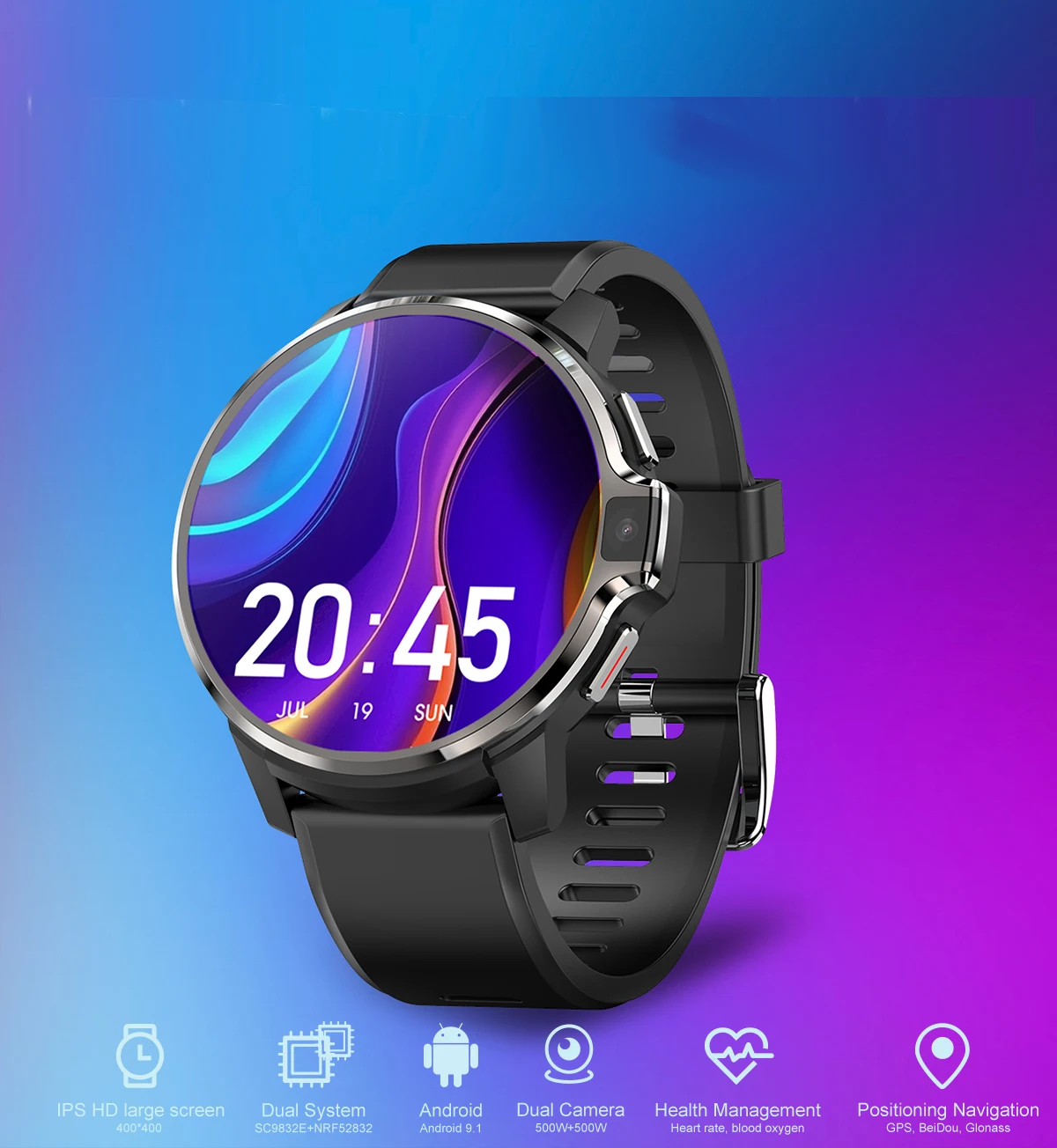 New Smartwatch Men 1050mAh battery 4G WIFI Android 9.1 OS Dual Systems IPS Touch Screen Dual Camera 4GB+64GB Smart Watch
New Smartwatch Men 1050mAh battery 4G WIFI Android 9.1 OS Dual Systems IPS Touch Screen Dual Camera 4GB+64GB Smart Watch