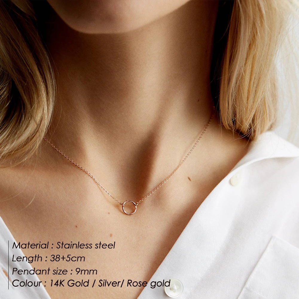 Trendy Women Pendant Necklace Circle Short Party Stainless Steel Necklace Chokers Girl Jewelry For Girlfriend Gift
Trendy Women Pendant Necklace Circle Short Party Stainless Steel Necklace Chokers Girl Jewelry For Girlfriend Gift