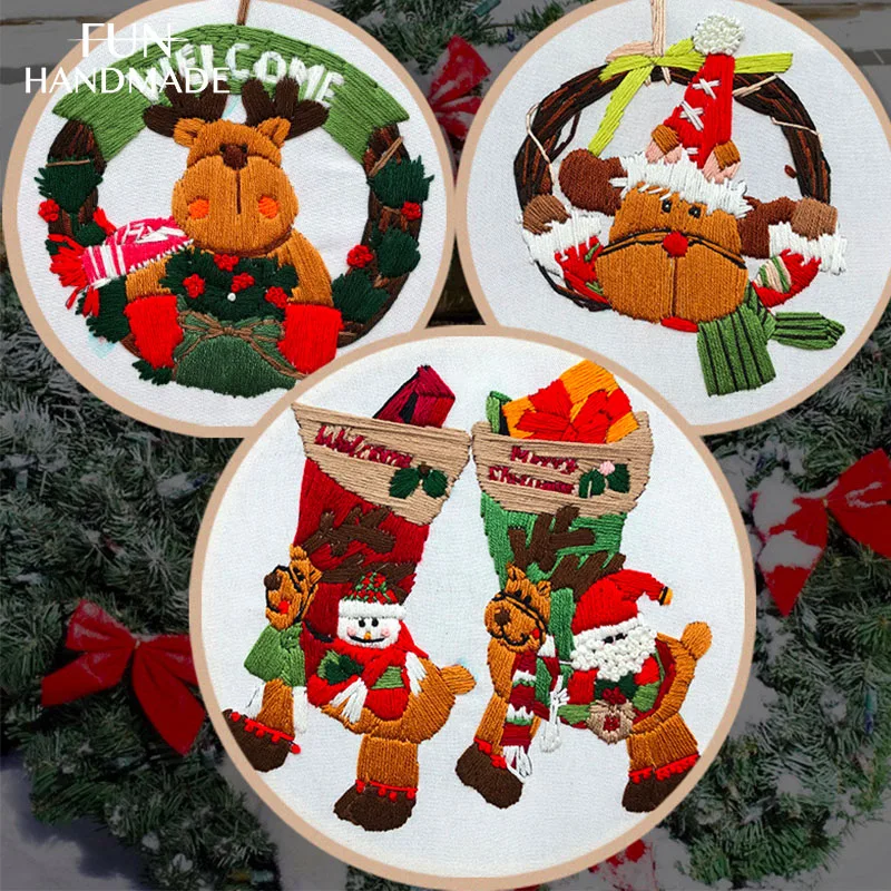 2021 DIY Creative Christmas Style Embroidery Kit Christmas Stocking Pattern Cross Stitch with Hoop Handmade Crafts X'mas Decor
2021 DIY Creative Christmas Style Embroidery Kit Christmas Stocking Pattern Cross Stitch with Hoop Handmade Crafts X'mas Decor