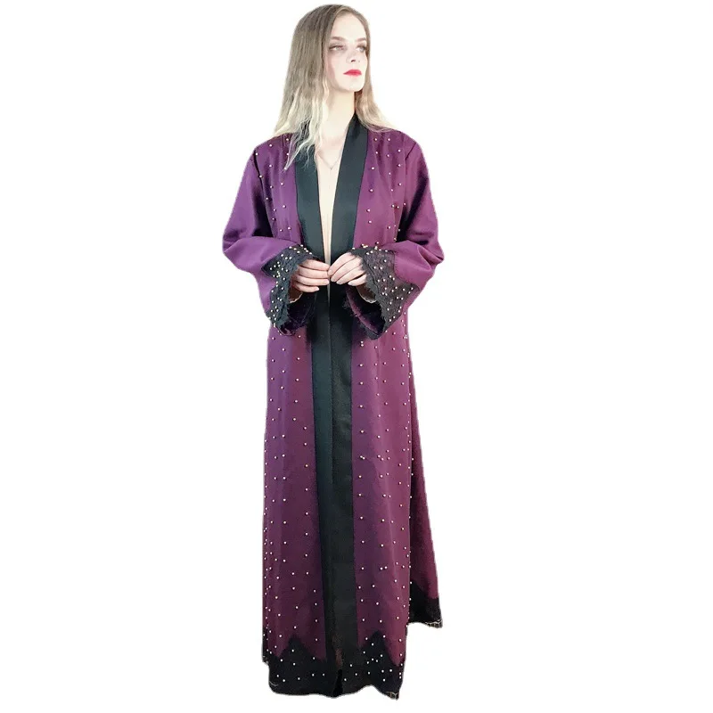 Dubai Muslim Kaftan Dress Women Cardigan Full Sleeve Loose Robe Autumn Beading Islamic Clothing Abayas Muslim Fashion Maxi Dress
Dubai Muslim Kaftan Dress Women Cardigan Full Sleeve Loose Robe Autumn Beading Islamic Clothing Abayas Muslim Fashion Maxi Dress