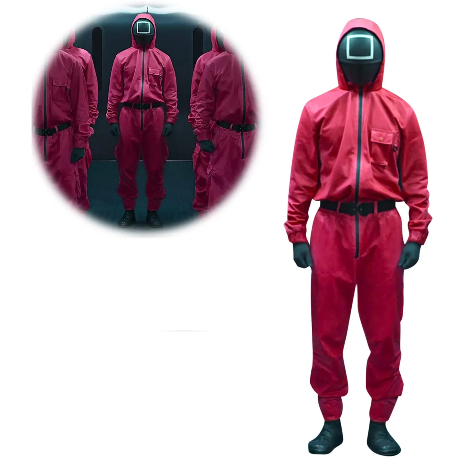 Squid Game Costume Mask Cosplay Jumpsuit Round Six Square Circle Triangle Plastic Helmet Masks Halloween Party Costume
Squid Game Costume Mask Cosplay Jumpsuit Round Six Square Circle Triangle Plastic Helmet Masks Halloween Party Costume