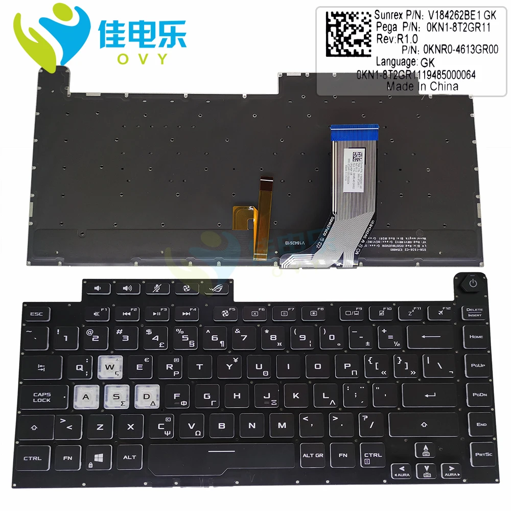 RGB GK Greek Backlit keyboard for ASUS ROG GL531G GL531GW GV Strix Scar III G531 gaming keyboards crystal keycaps 0KN1 8T2GR11
RGB GK Greek Backlit keyboard for ASUS ROG GL531G GL531GW GV Strix Scar III G531 gaming keyboards crystal keycaps 0KN1 8T2GR11