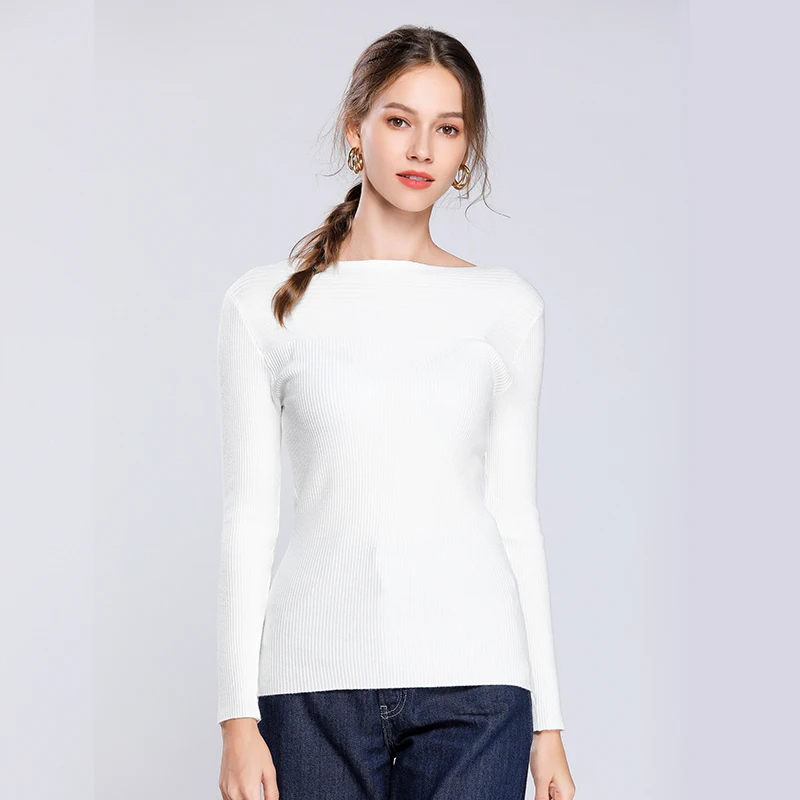 Women's One-ine Neck Sweater Slim Pullover Bottoming Shirt All-Match Solid Color Long-Sleeved 2021 Autumn And Winter New Sweater
Women's One-ine Neck Sweater Slim Pullover Bottoming Shirt All-Match Solid Color Long-Sleeved 2021 Autumn And Winter New Sweater