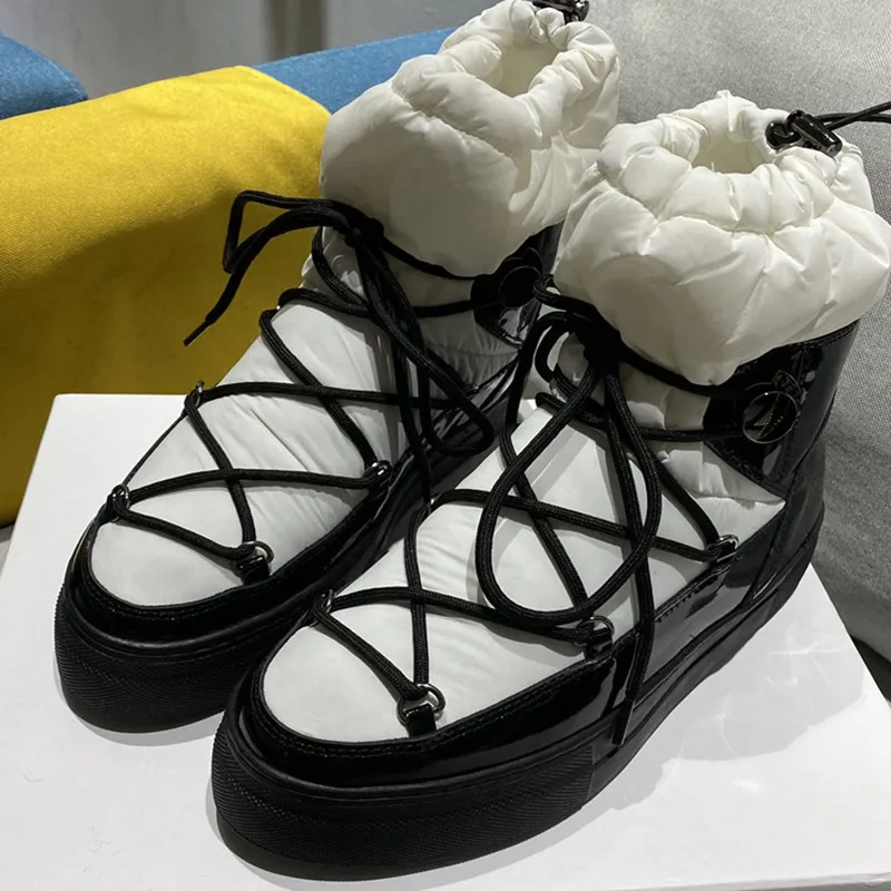 Wool Snow Boots Women Winter Lace-Up Ankle Boots Flat-Bottom Round Toe Super Warm Down Shoes Thick-Soled Luxury Ankle Boots
Wool Snow Boots Women Winter Lace-Up Ankle Boots Flat-Bottom Round Toe Super Warm Down Shoes Thick-Soled Luxury Ankle Boots