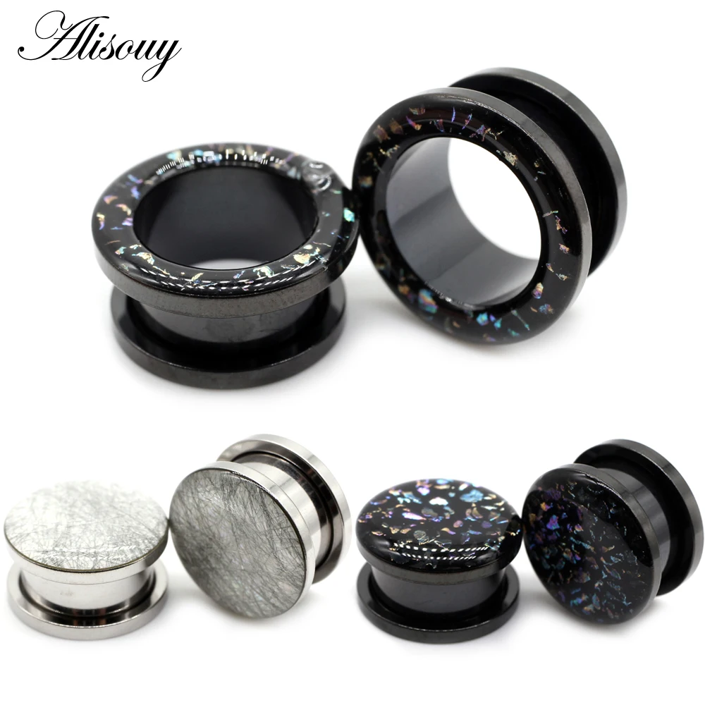 Alisouy 2pcs Fashion Simplicity Stainless Steel Black Epoxy Enamel Pattern Ear Plugs Piercing Body Jewelry Ear Tunnels Expanders
Alisouy 2pcs Fashion Simplicity Stainless Steel Black Epoxy Enamel Pattern Ear Plugs Piercing Body Jewelry Ear Tunnels Expanders