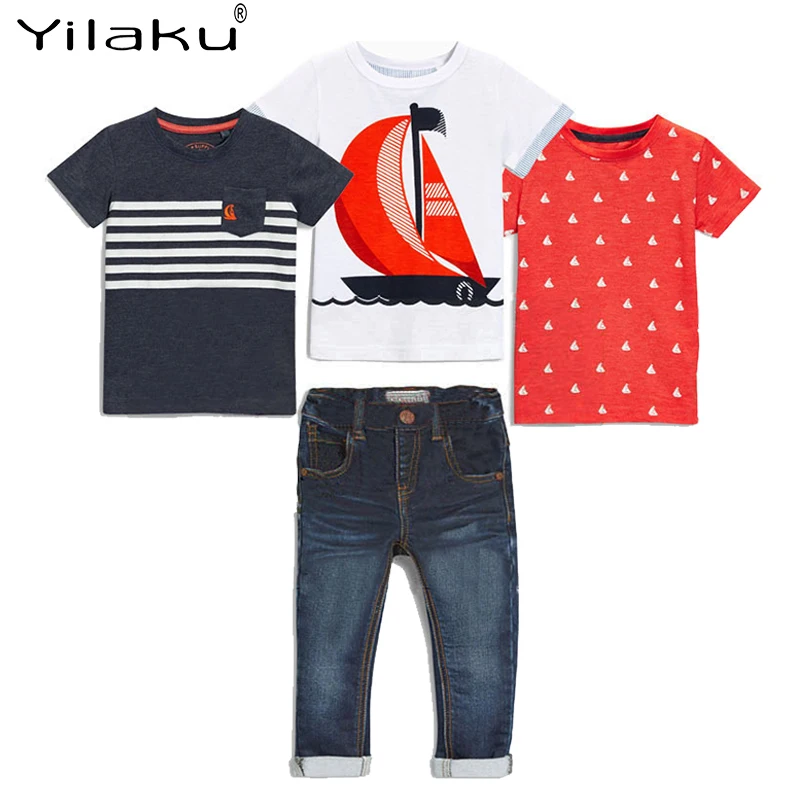 Yilaku Kids Clothes Boys Summer 3 T-Shirts + Jeans Boys Clothes Sets Sailboat Print Baby Boy Clothes Suit Kids Clothes Set YY095
Yilaku Kids Clothes Boys Summer 3 T-Shirts + Jeans Boys Clothes Sets Sailboat Print Baby Boy Clothes Suit Kids Clothes Set YY095