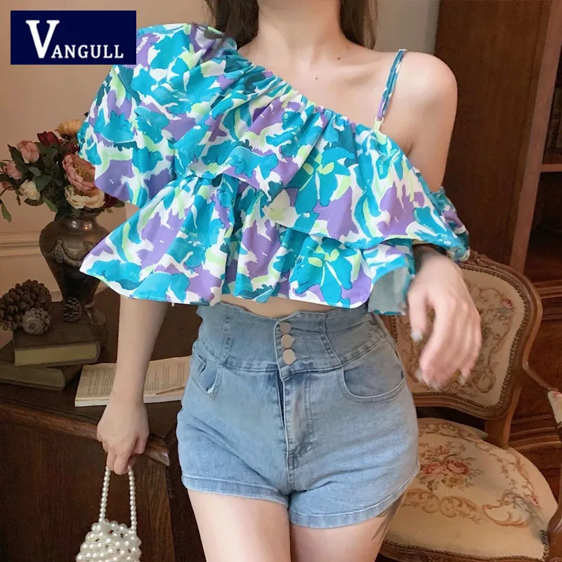 Vangull Blue Printing Skew Collar T-shirt Women 2021 Summer Strapless Lantern Sleeve Ruffles Casual Fashion Female T-shirt Tops
Vangull Blue Printing Skew Collar T-shirt Women 2021 Summer Strapless Lantern Sleeve Ruffles Casual Fashion Female T-shirt Tops