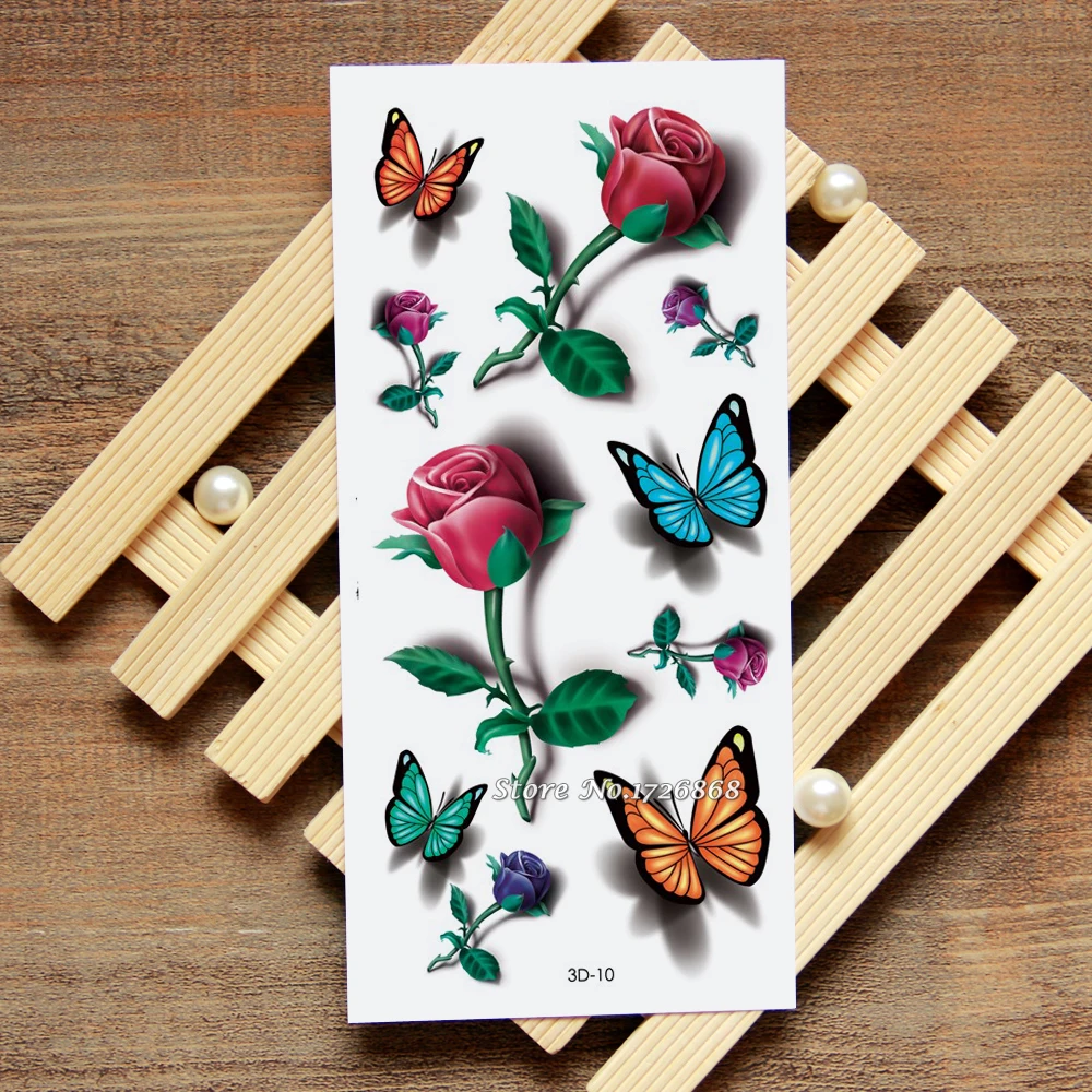 Rose Butterfly 3D Temporary Tattoo Body Art Flash Tattoo Stickers Waterproof Car Styling Tattoo Home Decor Wall Sticker #010
Rose Butterfly 3D Temporary Tattoo Body Art Flash Tattoo Stickers Waterproof Car Styling Tattoo Home Decor Wall Sticker #010