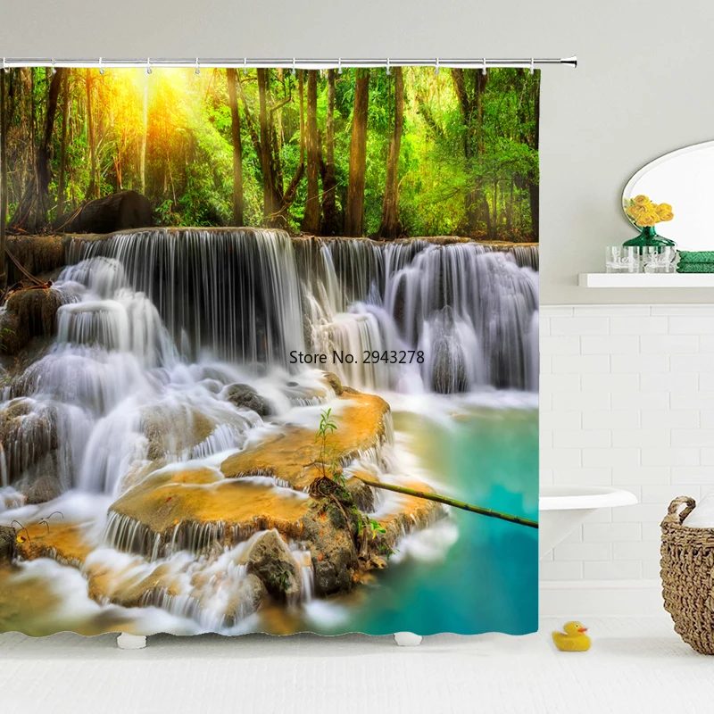 waterfall Bathroom Shower Curtain Waterproof Polyester Forest Tree Scenery Bathroom Curtain Printing Shower Curtain Bath Screen
waterfall Bathroom Shower Curtain Waterproof Polyester Forest Tree Scenery Bathroom Curtain Printing Shower Curtain Bath Screen