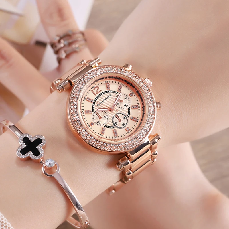Ladies Watch Rose Gold Montre Femme Top Luxury Brand Ladies Casual Rhinestone Watches Waterproof Fashion Dress Women Wrist Watch
Ladies Watch Rose Gold Montre Femme Top Luxury Brand Ladies Casual Rhinestone Watches Waterproof Fashion Dress Women Wrist Watch