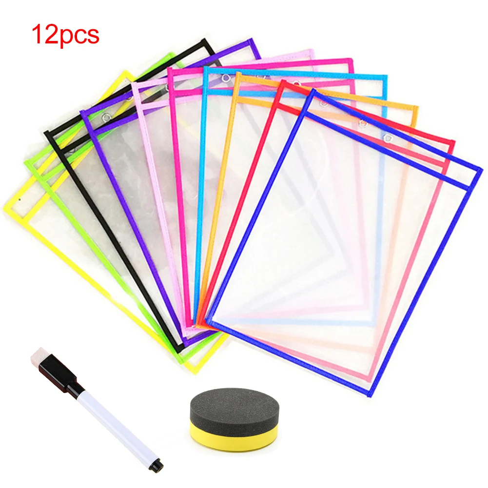 10Pcs Reusable PP file Pockets with pen, Kids DIY Dry Erasable Pockets A4 Hanging PP file used for Teaching Supplies 2021
10Pcs Reusable PP file Pockets with pen, Kids DIY Dry Erasable Pockets A4 Hanging PP file used for Teaching Supplies 2021