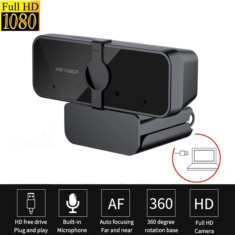 1080P Full HD USB Webcam with Microphone Mac Laptop Desktop PC Computer Web Camera for Live Broadcast Video Calling Conference
1080P Full HD USB Webcam with Microphone Mac Laptop Desktop PC Computer Web Camera for Live Broadcast Video Calling Conference