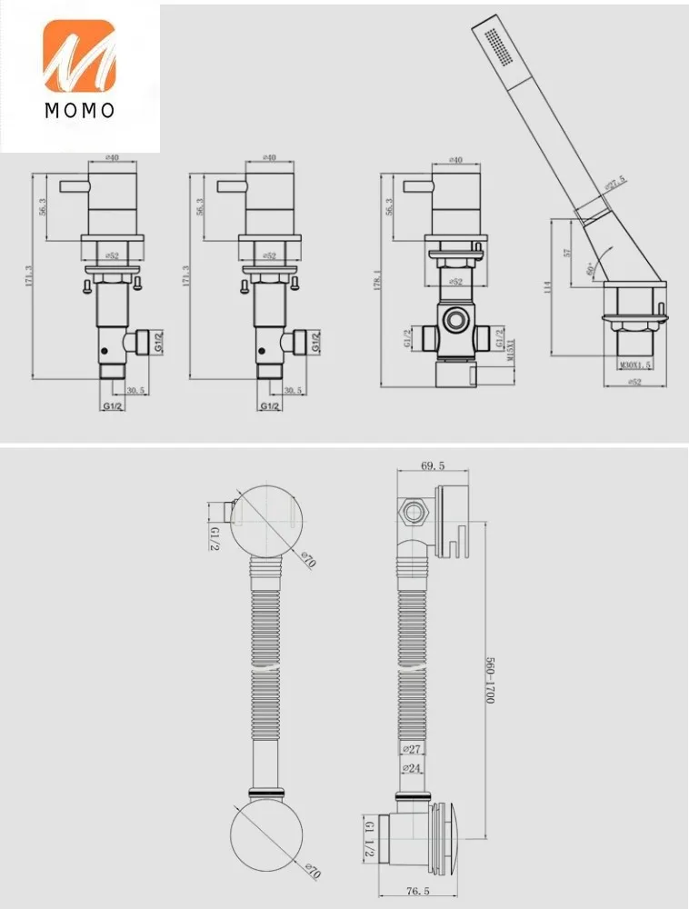 Modern deck mounted three hole bath shower mixer bathtub faucet with handle shower
Modern deck mounted three hole bath shower mixer bathtub faucet with handle shower